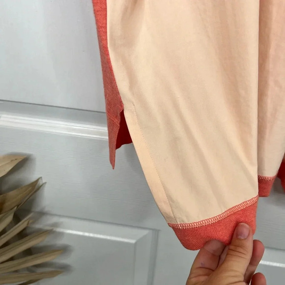 Anthropologie Moth Women's Orange Color Block Short Sleeve Top Size M Oversized - Picture 9 of 14